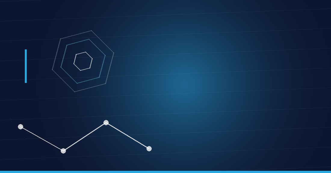 Abstraktes Beitragsbild in Navy und Cyan: Peptidkette und Hexagonstruktur – Peptides kaufen 2026